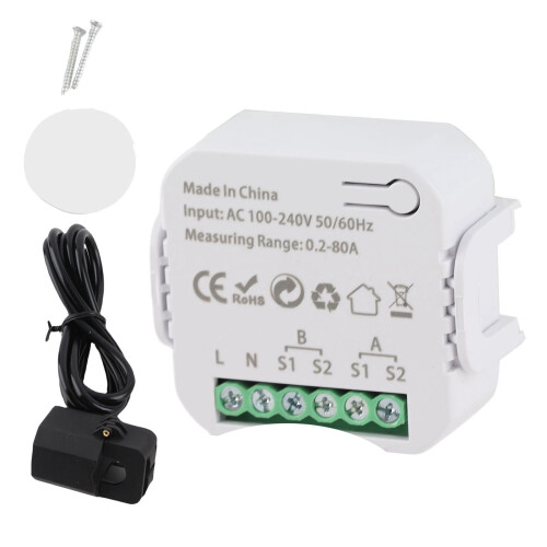 WiFi-Energiemonitor 0,2-80A Klemm-Sensor AC100-240V 1
