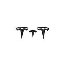 Accessoires de voiture pour le modèle Y 2022 Logo automobile 5pcs Pièces automobiles en fibre de carbone