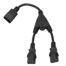 IEC320 C14 a 2x C13 cable con funda de PVC 0,3 m 2500 W
