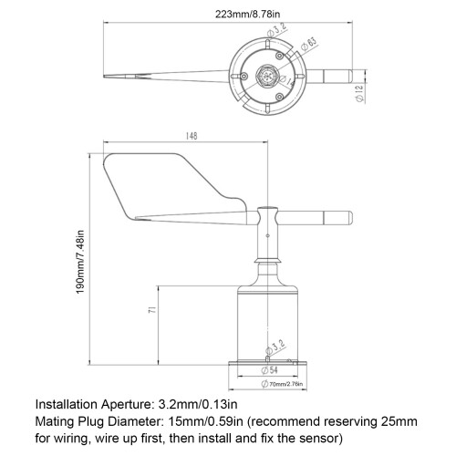 360 Wind Direction Sensor DC 5V, IP64, 223x190x70mm, Precise Anemometer 1