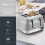 Swan Swan Retro Revive Grey Jug Kettle & 4 Slice Toaster Retro Kitchen Set 8