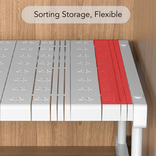 Adjustable Expandable Closet Shelf Organizer 42cm W, 55KG Capacity 2