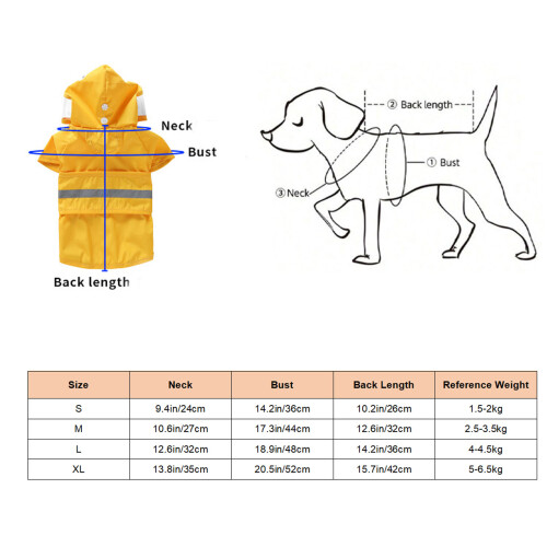 Impermeable para perros M, PVC/poliéster, Transparente Duck 1