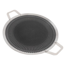 34cm Stainless Steel BBQ Grill Pan with Two Handles – Non-Stick Stovetop Griddle