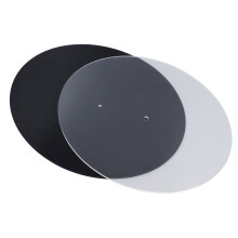2 pezzi di slipmats acrilici da 12 pollici, 300x300x3 mm, trasparenti/neri