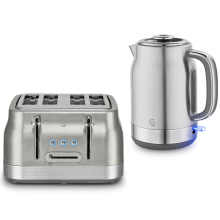 Swan Retro Revive Stainless Steel Jug Kettle & 4 Slice Toaster Silver