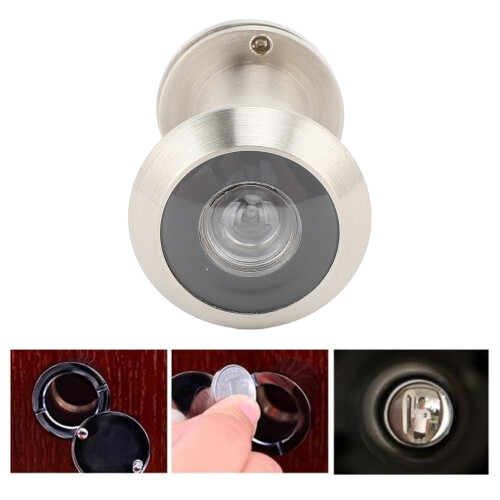 Premium 200 Wide Angle HD Door Viewer with Privacy Cover Silver Security