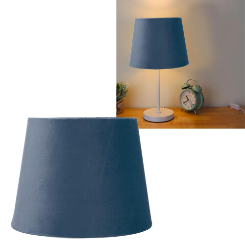 Paralume conico in velluto blu 16.5/21.5cm 250g E27/E14