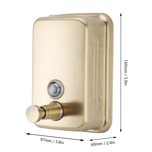 Distributeur de savon mural en acier inoxydable 304, 500ml, argent 1