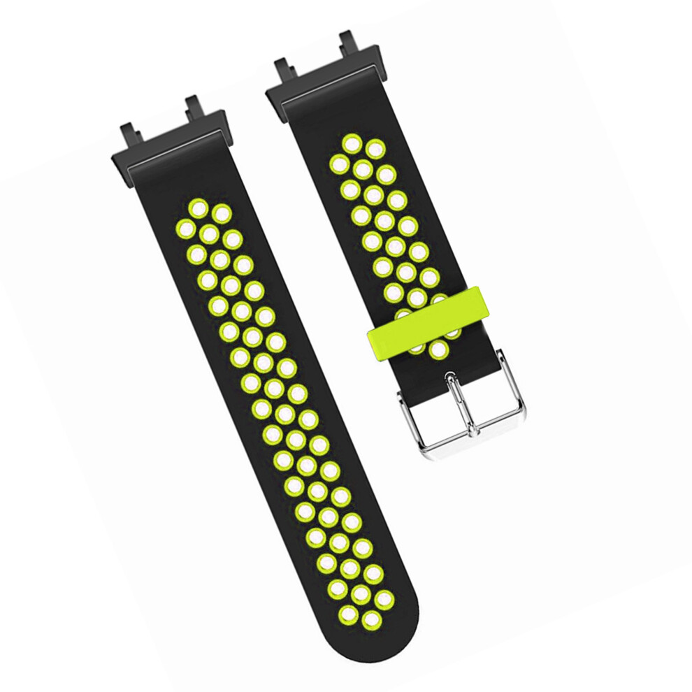 Flexible Silicone Watch Strap For Amazfit Active Edge A2212 - Black Green Green,Black 9391335199912