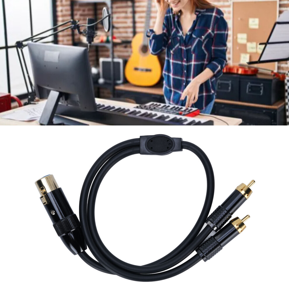 Xlr Female Y Splitter Stereo Cable 1.6Ft Pvc Copper Black 6951335200150