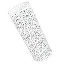 Modèle L porte-parapluies rond en métal blanc