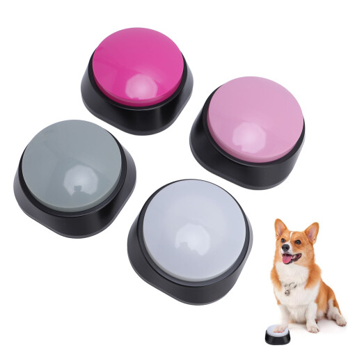 4PCS Voice Recording Buttons for Pets, ABS, 4 Colors, Multi-Function