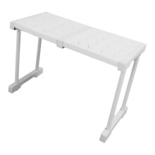 Erweitertes, stapelbares Regal mit 55 kg Tragfähigkeit, Trenner und Stauraum für Schrank, Schrank, mit einer Länge von 37-48 cm / 14,6-18,