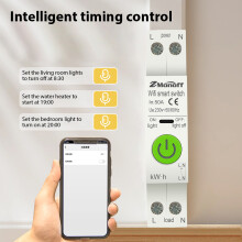 Disjoncteur intelligent WiFi Tuya 63 A 220/230 V Noir