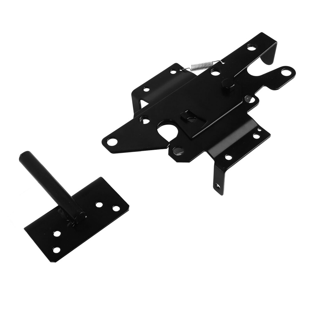 Self Locking Gate Latch Stainless Steel Screw Black For Fence Garden Doors 8031335201970