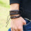 Ensemble de 12 bracelets en cuir PU multicouches pour hommes 12