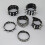 Set da 6 braccialetti neri in PU con borchie, regolabili 5