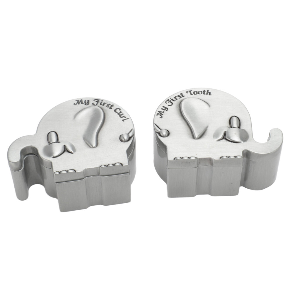 Elephant Shape Keepsake Box Metal Storage Container 11x4.5x3.1cm