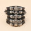 Pulsera Skull Rock para hombre de cuero PU ajustable 11