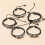 Pulsera Skull Rock para hombre de cuero PU ajustable 5