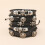 Pulsera Skull Rock para hombre de cuero PU ajustable 3