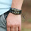 Pulsera Skull Rock para hombre de cuero PU ajustable 7
