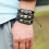 Pulsera Skull Rock para hombre de cuero PU ajustable 4