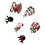 6 pezzi Bubble Slides Bling natalizio in lega di zinco 6