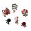 6 pezzi Bubble Slides Bling natalizio in lega di zinco 8