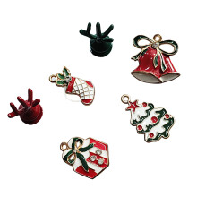 6 pezzi Bubble Slides Bling natalizio in lega di zinco