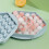 Runde Eiswürfelform 37 Mulden 16x16x3 cm blauer Deckel 5