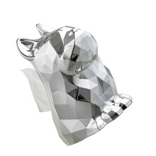 Kunstvoll verchromter Tissue-Dispenser, hochwertiges Desktop-Tissue-Box-Design, luxuriöse Gesichts-Tissuehalterung für Wohnzimmer, Badezimm