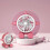 Mini-USB Tischventilator Pink, integrierte Li-Ion-Batterie 3