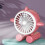 Mini-USB Tischventilator Pink, integrierte Li-Ion-Batterie 4