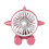 Mini-USB Tischventilator Pink, integrierte Li-Ion-Batterie 2