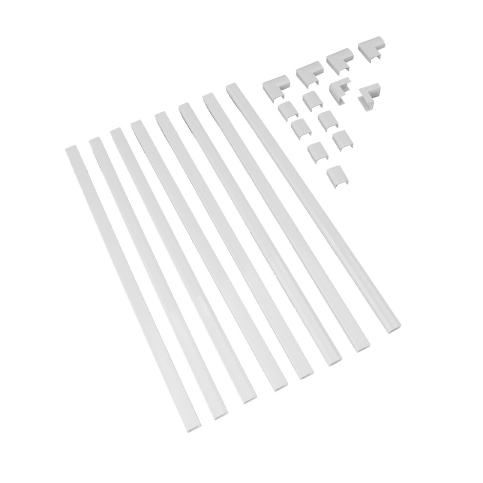 Stylish Plastic Cord Hider Raceway Kit 15.75X0.59x0.35 In For Tv & Office 7611335208349