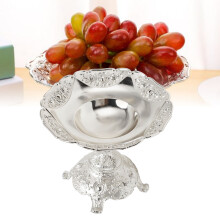 Bandeja de frutas de estilo europeo, 17,5 x 15 cm plateado