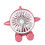 Mini-USB Tischventilator Pink, integrierte Li-Ion-Batterie 12