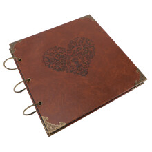 Loseblatt-Album Braun Herz-PU-Leder 26x27cm