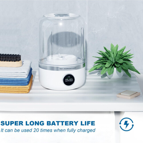 Portable 10W Mini Laundry Washer, Rechargeable 4000mAh, ABS 2