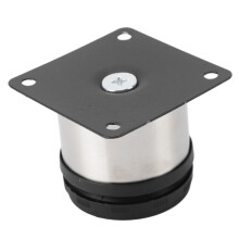 Conjunto de 8 patas para muebles de acero inoxidable, 0-15 mm, plateadas