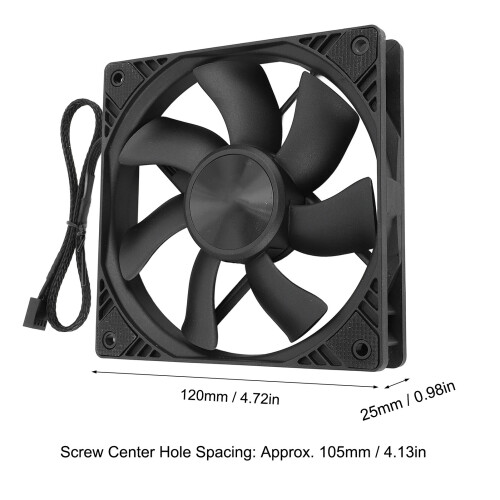 MFDB 120x120x25mm 94.5CFM PWM 12V Ventola nera 1