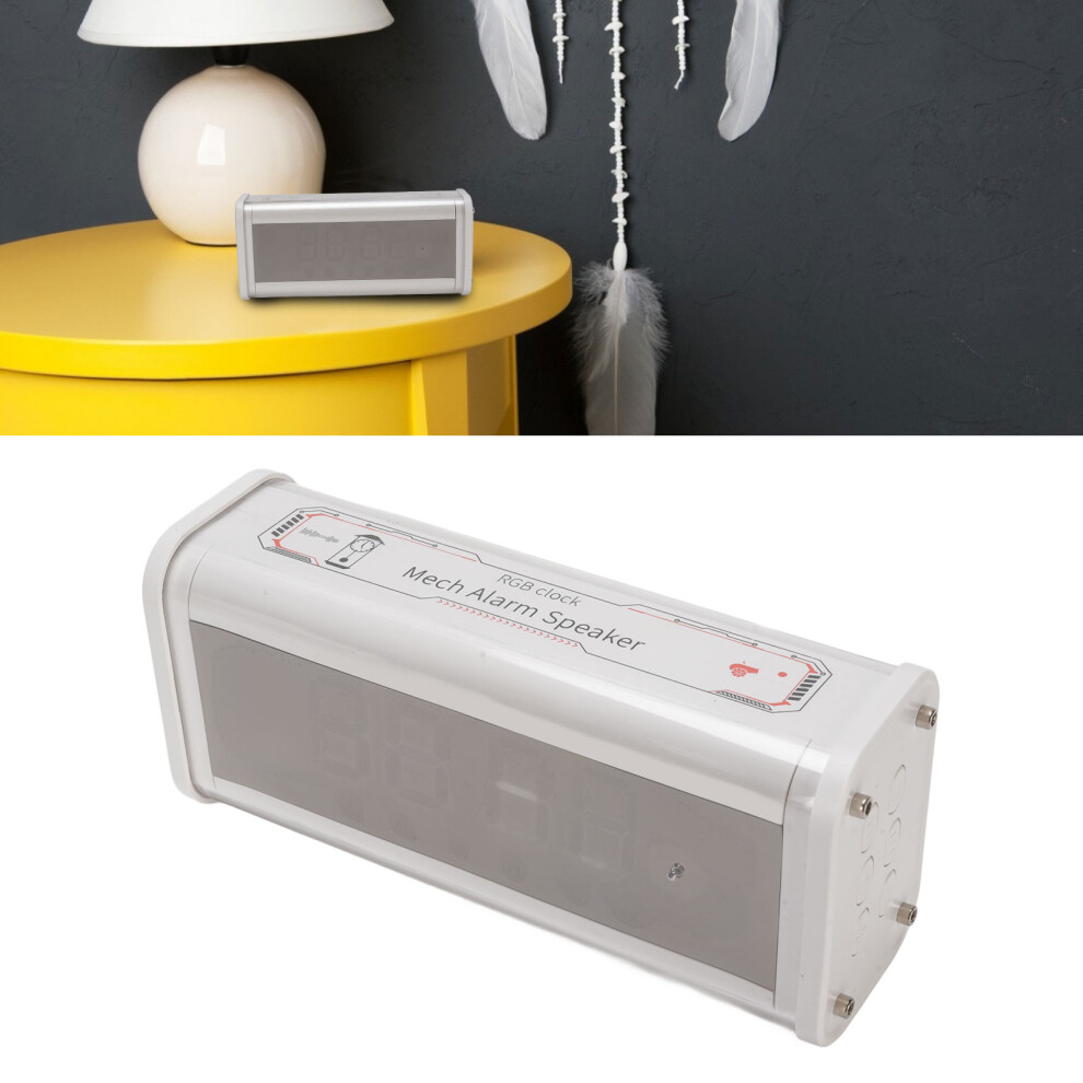 Large Screen Clock Speaker With Alarm, Temp, Bluetooth 5.3, 1200Mah, White 4901335215311