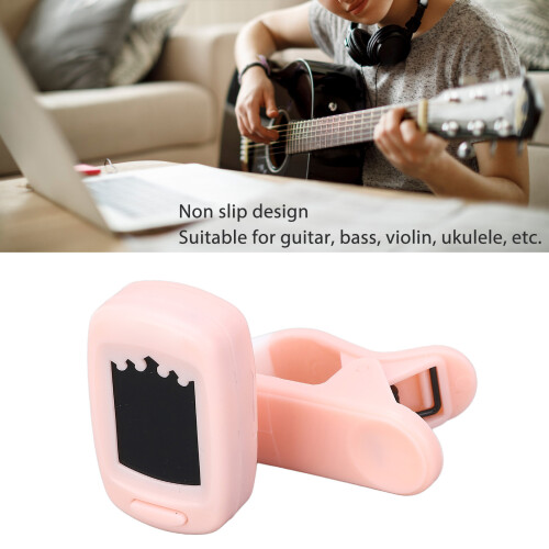Mini accordatore per chitarra a clip ABS rosa 200mAh 2
