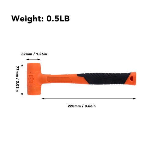 0.5LB Gummihammer Nicht elastischer Rückprall 1