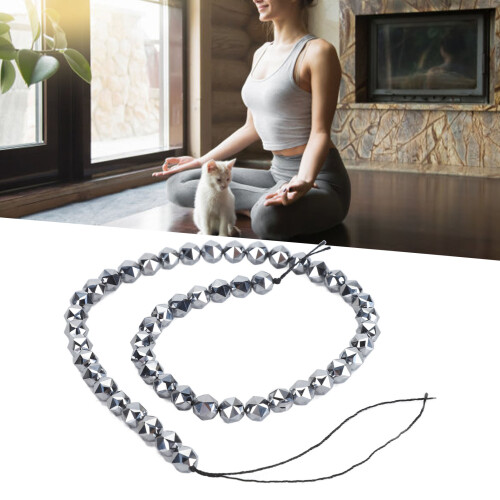 Perles de pierre Terahertz 6 mm / 0,24 po, chaîne de 40 cm