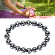 Pulsera de terahercios con cuentas de 8 mm en cordón elástico unisex
