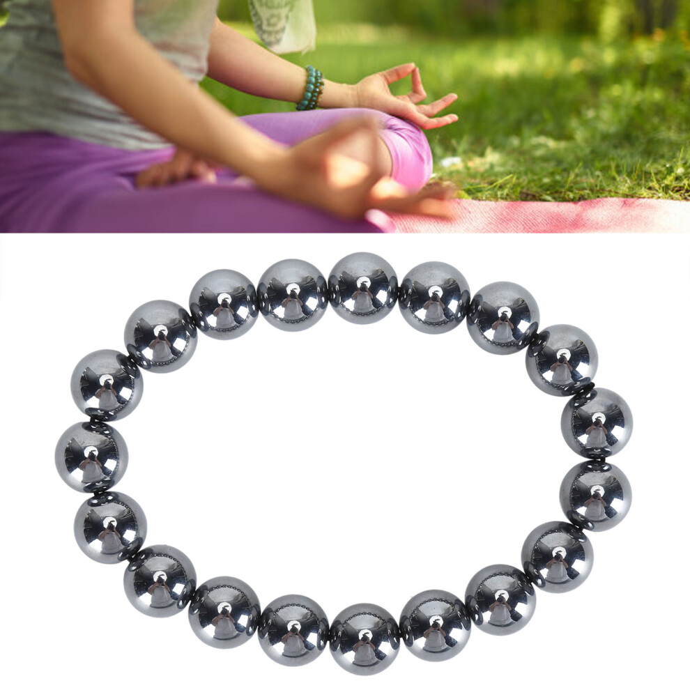 Terahertz Healing Stone Beads Bracelet for Men Women 8mm Elastic Rope