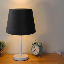 Small Handcrafted Black Fabric Lampshade for E27/E14 Table & Floor Light